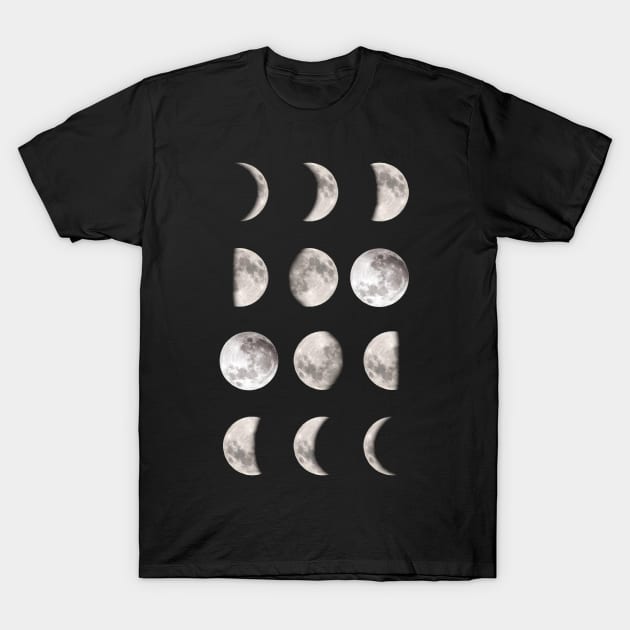 12 Phases Of The Moon T-Shirt by NINE69